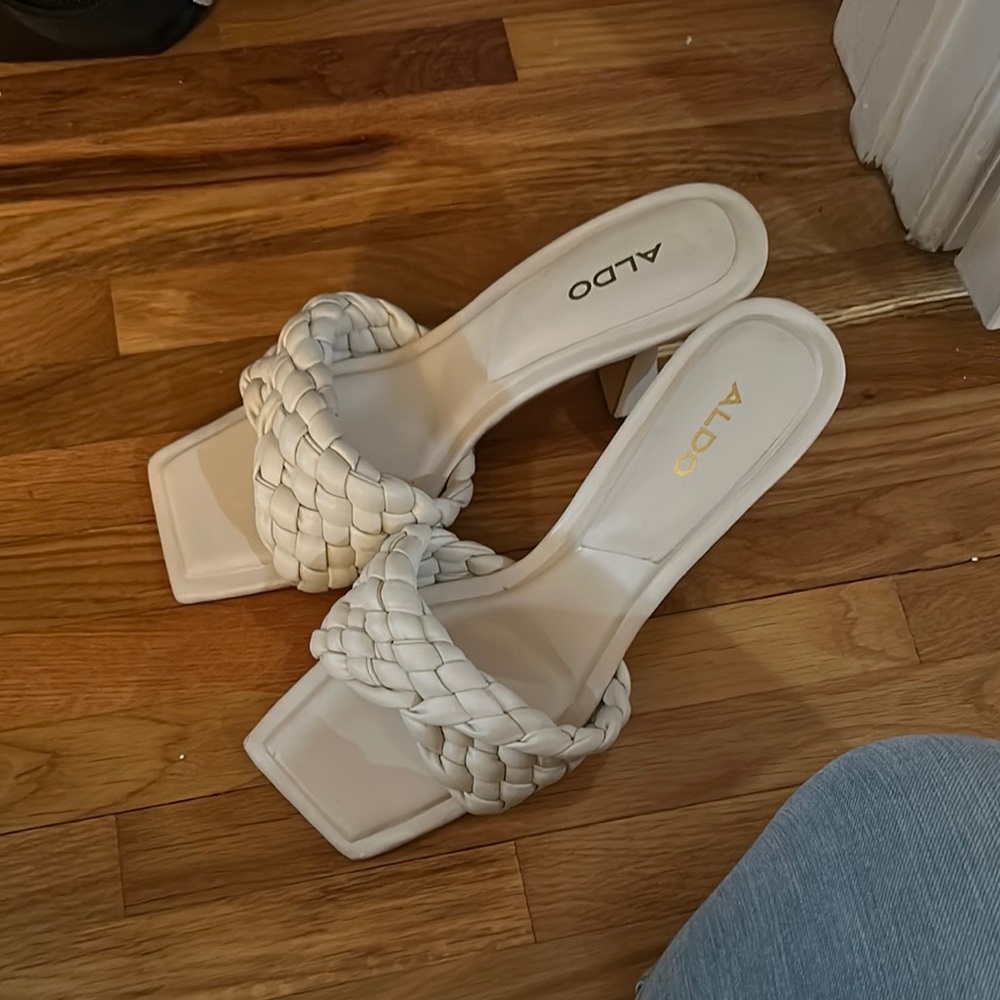 Aldo Cream Braided Heels size 9